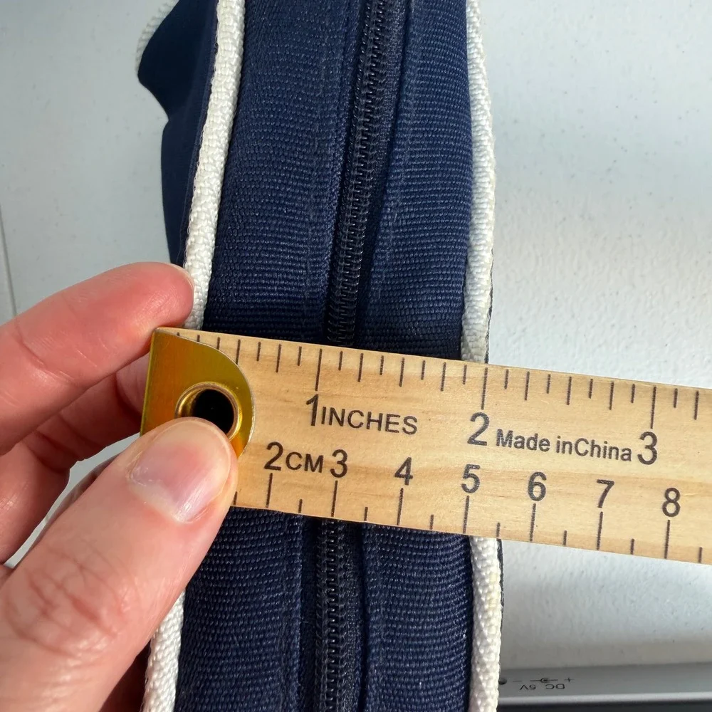 Vintage Christian Dior Parfums Cosmetic Make Up Bag Pouch Canvas Navy‎ Blue